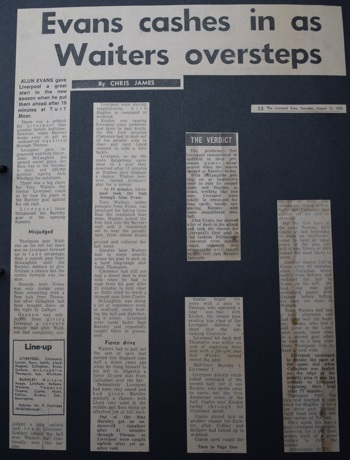 Evans cashes in as Walters oversteps - 15 August 1970